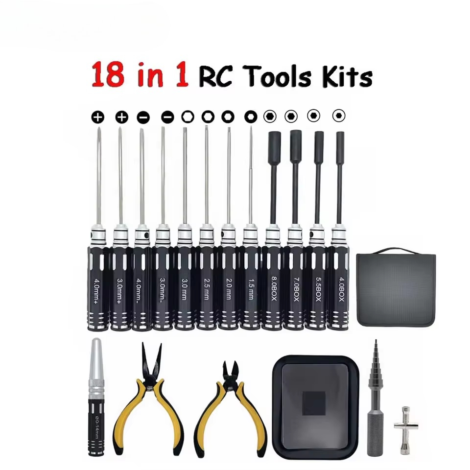 Screwdriver Set - Set Peralatan RC 18-in-1, Termasuk Obeng,